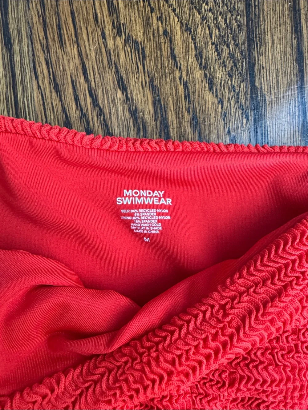 Brand new Monday swimwear chile pepper crinkle Bronte bottom